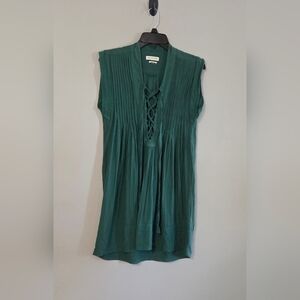 Isabel Marant Etoile Green Karen City Flou Lace Up Mini Dress Size Fr 38 8/10
